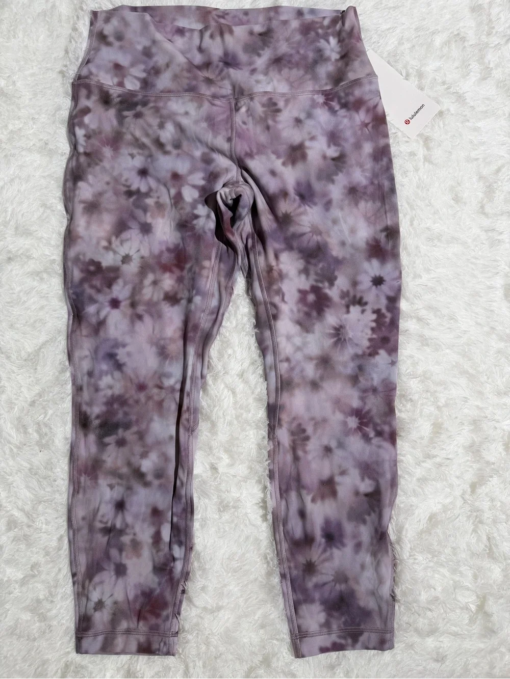 NWT lululemon athletica Align HR 25” Lavender Tie-Dye Floral White Leggings Pant